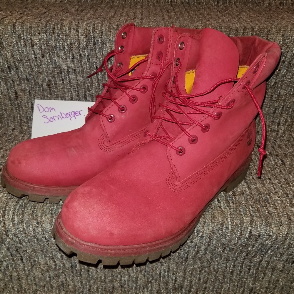 Red Timberland 6" Premium Boots Size 13